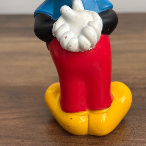 VINTAGE Disne MICKEY MOUSE Toy Figure Hard Plastic Bath Cake Topper Collectible - Picture 5 of 10